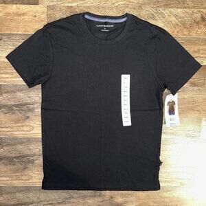 LUCKY BRAND Black Short Sleeve Pima Cotton Crew Neck Tee Shirt Mens Small
